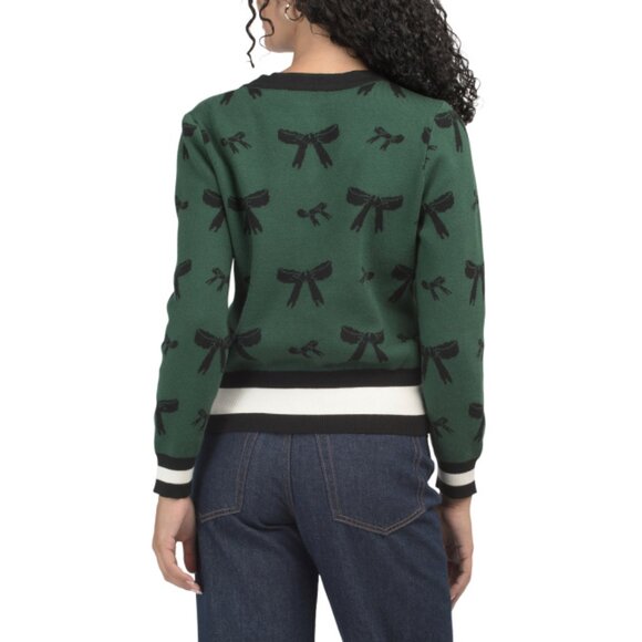 NANCY YANG Green Bow Cardigan - Picture 2 of 2